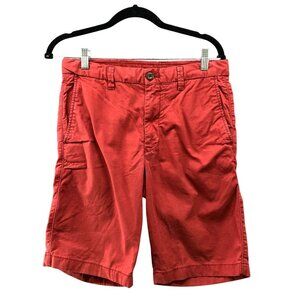 Uniqlo Chino Shorts Mens S 30'' Waist Red Flat Front 11'' Inseam